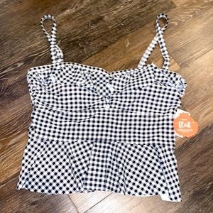 Torrid Gingham Convertible Strap Flirt Collection Swim Top